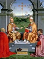 St. Thomas a Becket ja St. Martin of Tours sekä arkkipiispa Giovanni Pietro Arrivabene ja Guidobaldo da Montefeltron, Urbinon herttua (k.1508)